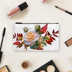 Autumn Leaves Roses Flowers Garden Cosmetic Bag (small) by Pakrebo