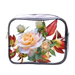 Autumn Leaves Roses Flowers Garden Mini Toiletries Bag (one Side) by Pakrebo