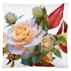 Autumn Leaves Roses Flowers Garden Standard Flano Cushion Case (two Sides) by Pakrebo