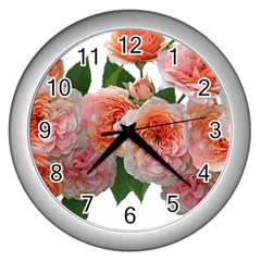 Roses Flowers Arrangement Perfume Wall Clock (silver) by Pakrebo