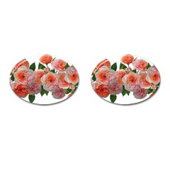 Roses Flowers Arrangement Perfume Cufflinks (oval) by Pakrebo