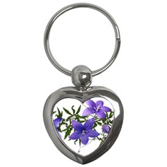 Flowers Blue Campanula Arrangement Key Chain (heart) by Pakrebo