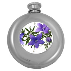 Flowers Blue Campanula Arrangement Round Hip Flask (5 Oz) by Pakrebo