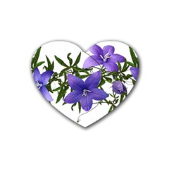 Flowers Blue Campanula Arrangement Heart Coaster (4 Pack)  by Pakrebo