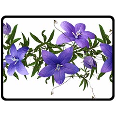 Flowers Blue Campanula Arrangement Double Sided Fleece Blanket (large)  by Pakrebo