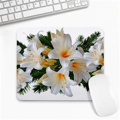 Lilies Belladonna White Flowers Large Mousepads