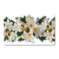 Lilies Belladonna White Flowers Magnet (rectangular)