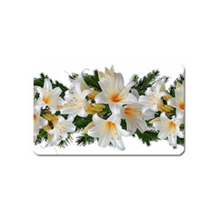 Lilies Belladonna White Flowers Magnet (name Card)