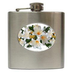 Lilies Belladonna White Flowers Hip Flask (6 Oz)