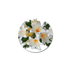 Lilies Belladonna White Flowers Golf Ball Marker