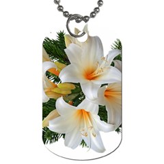 Lilies Belladonna White Flowers Dog Tag (two Sides)