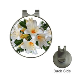 Lilies Belladonna White Flowers Hat Clips With Golf Markers