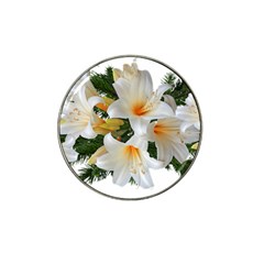 Lilies Belladonna White Flowers Hat Clip Ball Marker (4 Pack) by Pakrebo