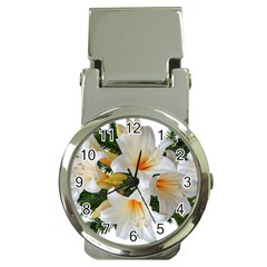 Lilies Belladonna White Flowers Money Clip Watches