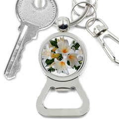 Lilies Belladonna White Flowers Bottle Opener Key Chain