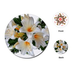 Lilies Belladonna White Flowers Playing Cards Single Design (round)