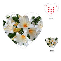 Lilies Belladonna White Flowers Playing Cards Single Design (heart)