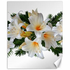 Lilies Belladonna White Flowers Canvas 16  X 20  by Pakrebo