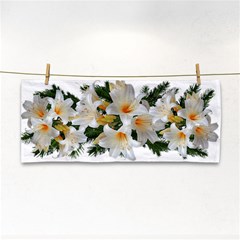 Lilies Belladonna White Flowers Hand Towel