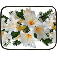 Lilies Belladonna White Flowers Fleece Blanket (mini)