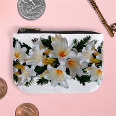 Lilies Belladonna White Flowers Mini Coin Purse by Pakrebo