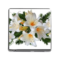 Lilies Belladonna White Flowers Memory Card Reader (square 5 Slot) by Pakrebo