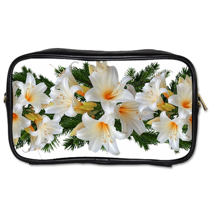 Lilies Belladonna White Flowers Toiletries Bag (One Side)