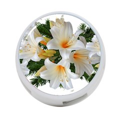 Lilies Belladonna White Flowers 4-port Usb Hub (two Sides) by Pakrebo