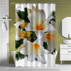 Lilies Belladonna White Flowers Shower Curtain 48  X 72  (small) 