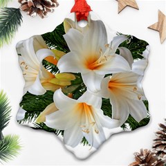 Lilies Belladonna White Flowers Ornament (snowflake) by Pakrebo