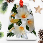 Lilies Belladonna White Flowers Bell Ornament (Two Sides) Front