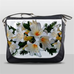 Lilies Belladonna White Flowers Messenger Bag