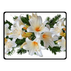 Lilies Belladonna White Flowers Double Sided Fleece Blanket (small)  by Pakrebo