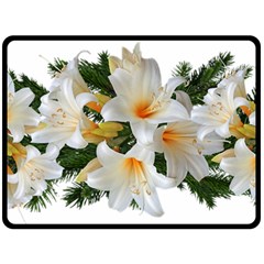 Lilies Belladonna White Flowers Double Sided Fleece Blanket (large) 