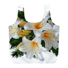 Lilies Belladonna White Flowers Full Print Recycle Bag (l)