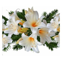 Lilies Belladonna White Flowers Double Sided Flano Blanket (small) 