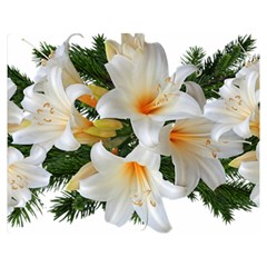 Lilies Belladonna White Flowers Double Sided Flano Blanket (medium) 