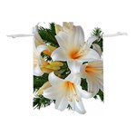 Lilies Belladonna White Flowers Lightweight Drawstring Pouch (L) Front