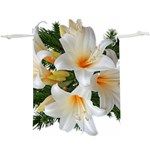 Lilies Belladonna White Flowers  Lightweight Drawstring Pouch (XL) Front