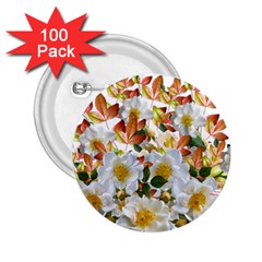 Flowers Roses Leaves Autumn 2 25  Buttons (100 Pack) 