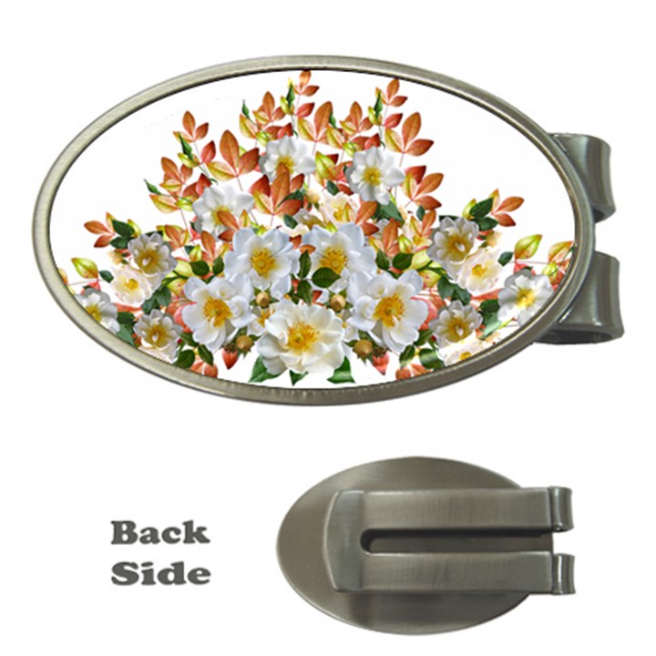 Flowers Roses Leaves Autumn Money Clips (Oval) 