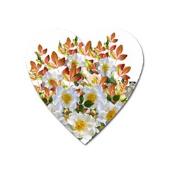 Flowers Roses Leaves Autumn Heart Magnet