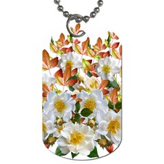 Flowers Roses Leaves Autumn Dog Tag (one Side) by Pakrebo