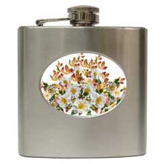 Flowers Roses Leaves Autumn Hip Flask (6 Oz) by Pakrebo