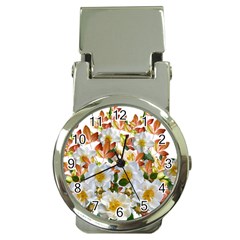 Flowers Roses Leaves Autumn Money Clip Watches by Pakrebo