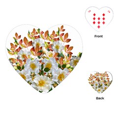 Flowers Roses Leaves Autumn Playing Cards Single Design (heart) by Pakrebo