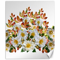 Flowers Roses Leaves Autumn Canvas 8  X 10  by Pakrebo