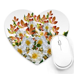 Flowers Roses Leaves Autumn Heart Mousepads