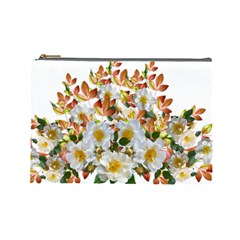 Flowers Roses Leaves Autumn Cosmetic Bag (large) by Pakrebo