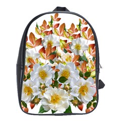 Flowers Roses Leaves Autumn School Bag (large) by Pakrebo